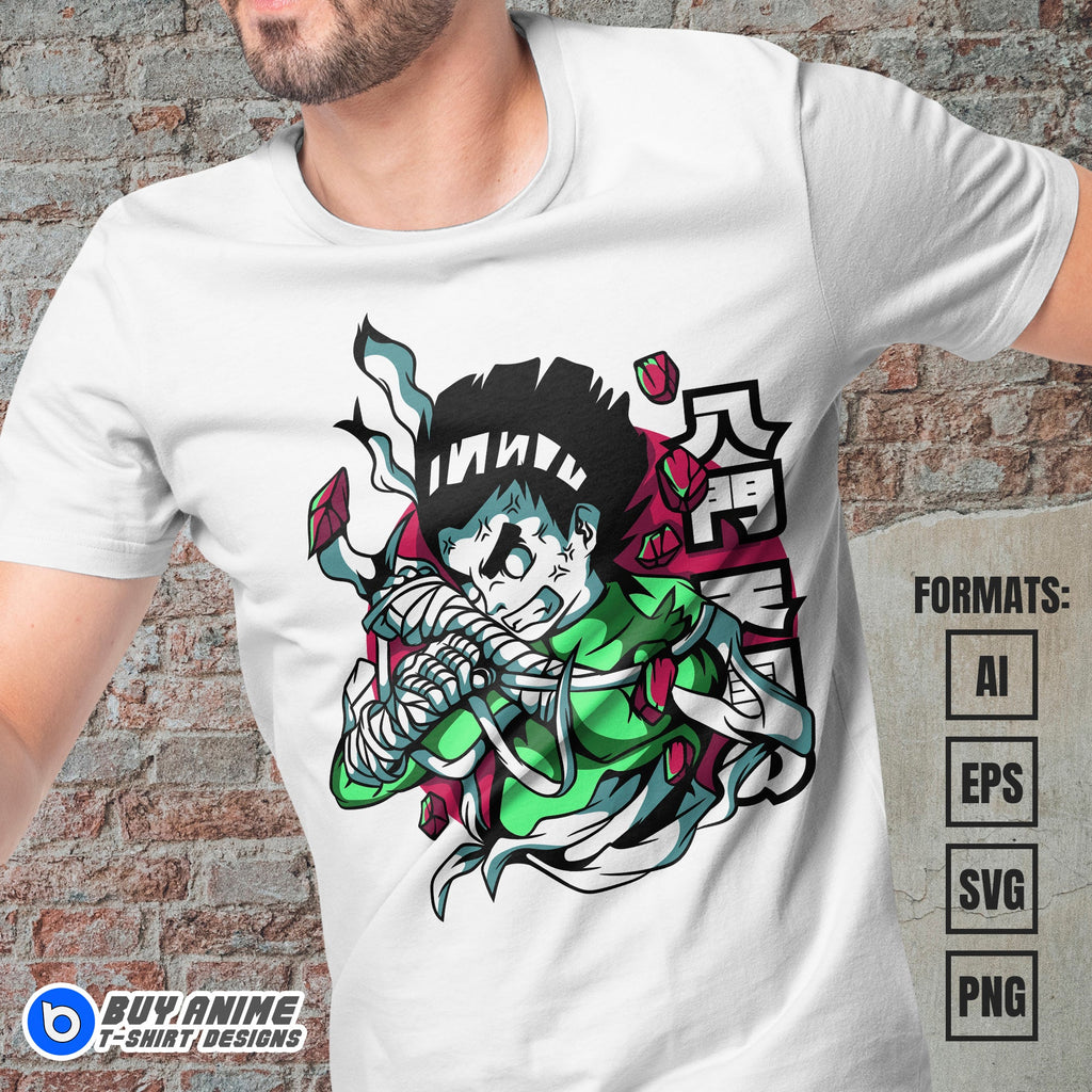 Premium Rock Lee Naruto Anime Vector T-shirt Design Template #2