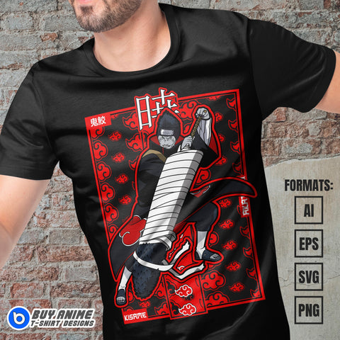 Premium Kisame Naruto Anime Vector T-shirt Design Template