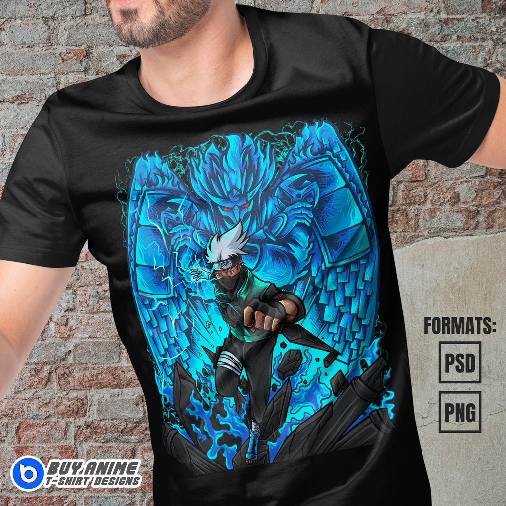 Premium Kakashi Hatake Naruto Anime Vector T-shirt Design Template #7