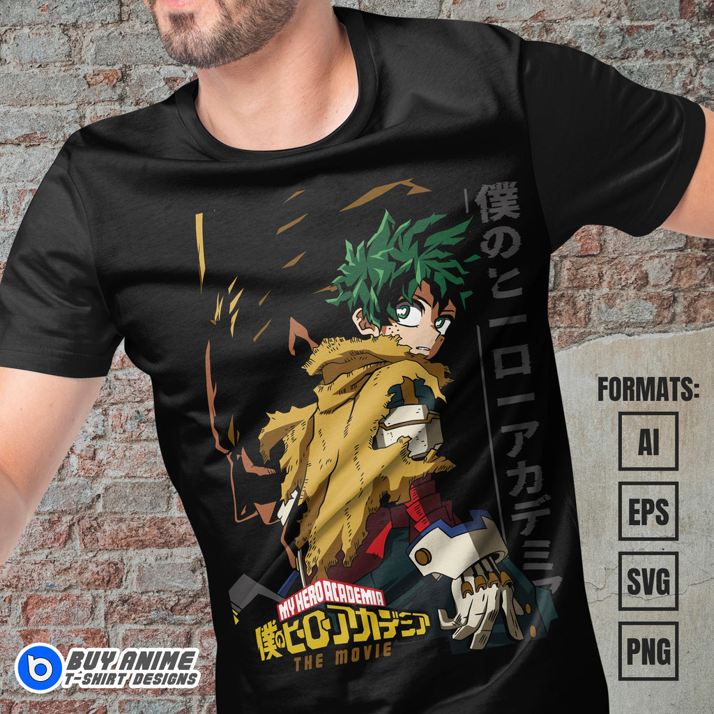 Premium Midoriya Izuku My Hero Academia Anime Vector T-shirt Design Template #11