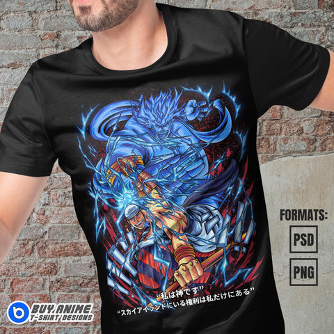 Premium Enel One Piece Anime Vector T-shirt Design Template