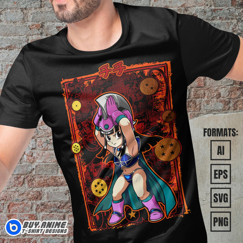 Premium Chi-Chi Kid Dragon Ball Anime Vector T-shirt Design Template