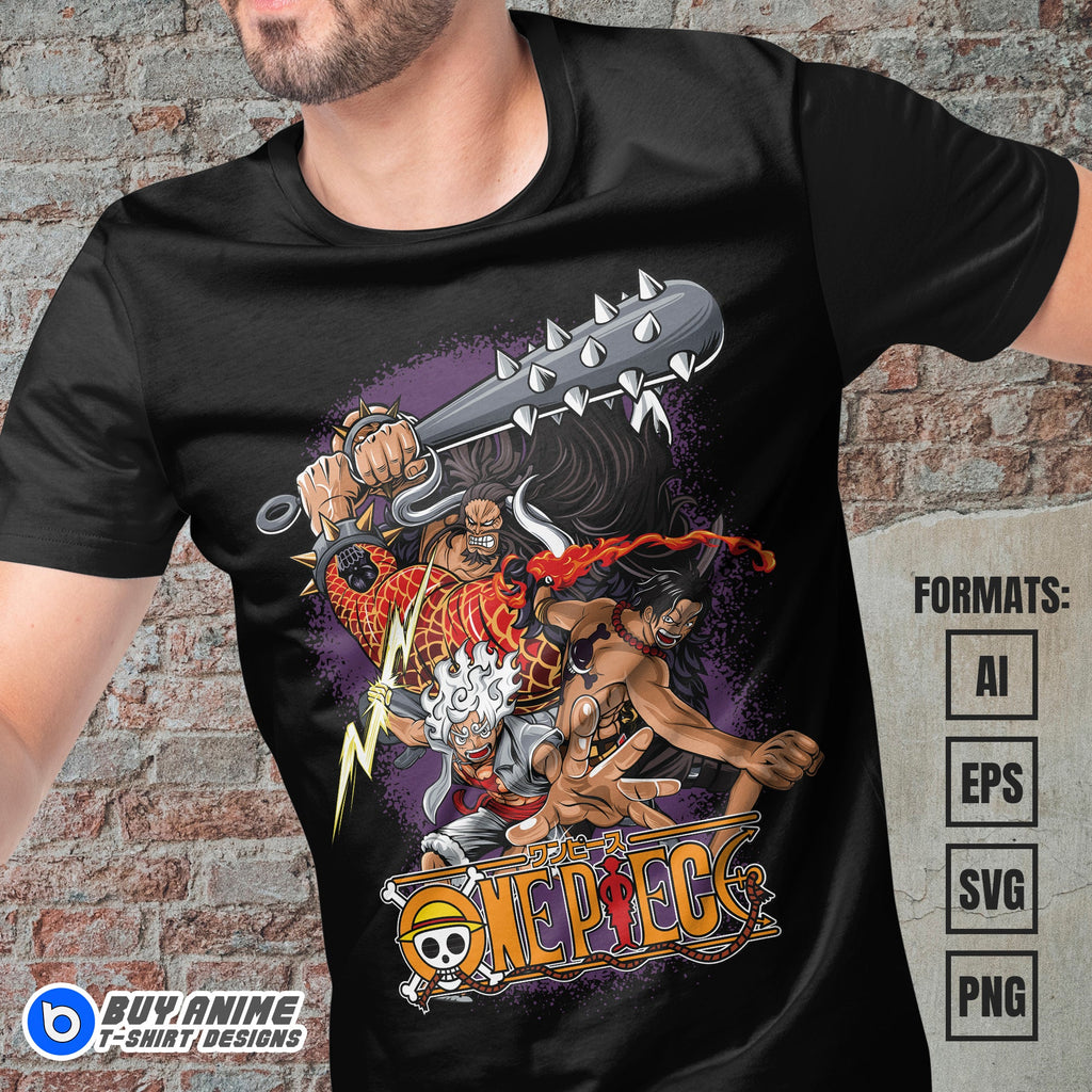 Premium One Piece Anime Vector T-shirt Design Template #11