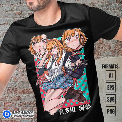 Premium Marin My Dress Up Darling Anime Vector T-shirt Design Template #5