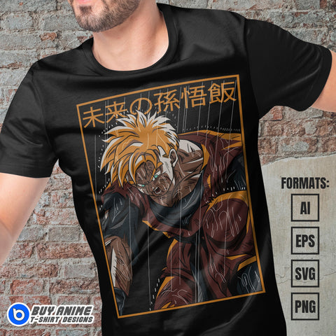 Premium Future Gohan Dragon Ball Z Anime Vector T-shirt Design Template