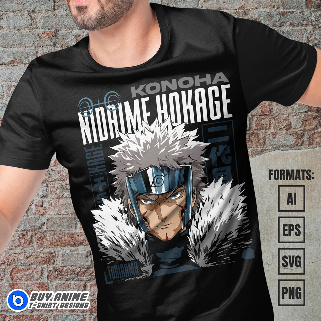 Premium Tobirama Senju Naruto Anime Vector T-shirt Design Template #2