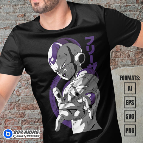 Premium Frieza Dragon Ball Anime Vector T-shirt Design Template #10