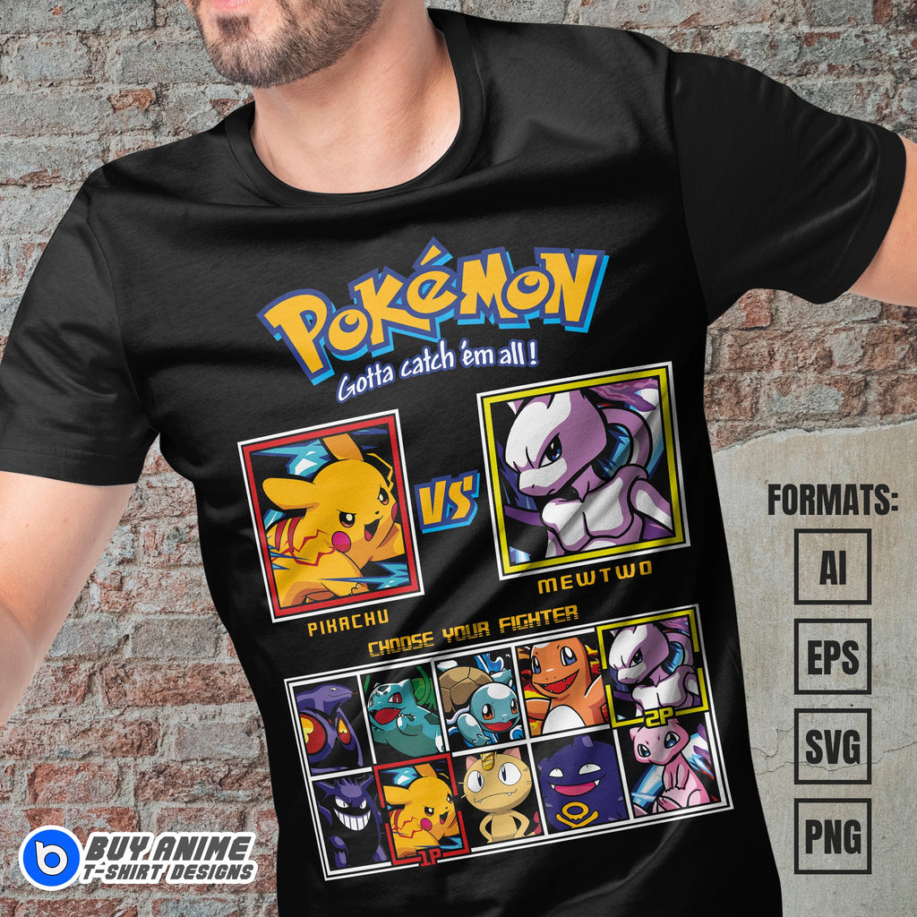 Premium Pokemon Anime Vector T-shirt Design Template #5