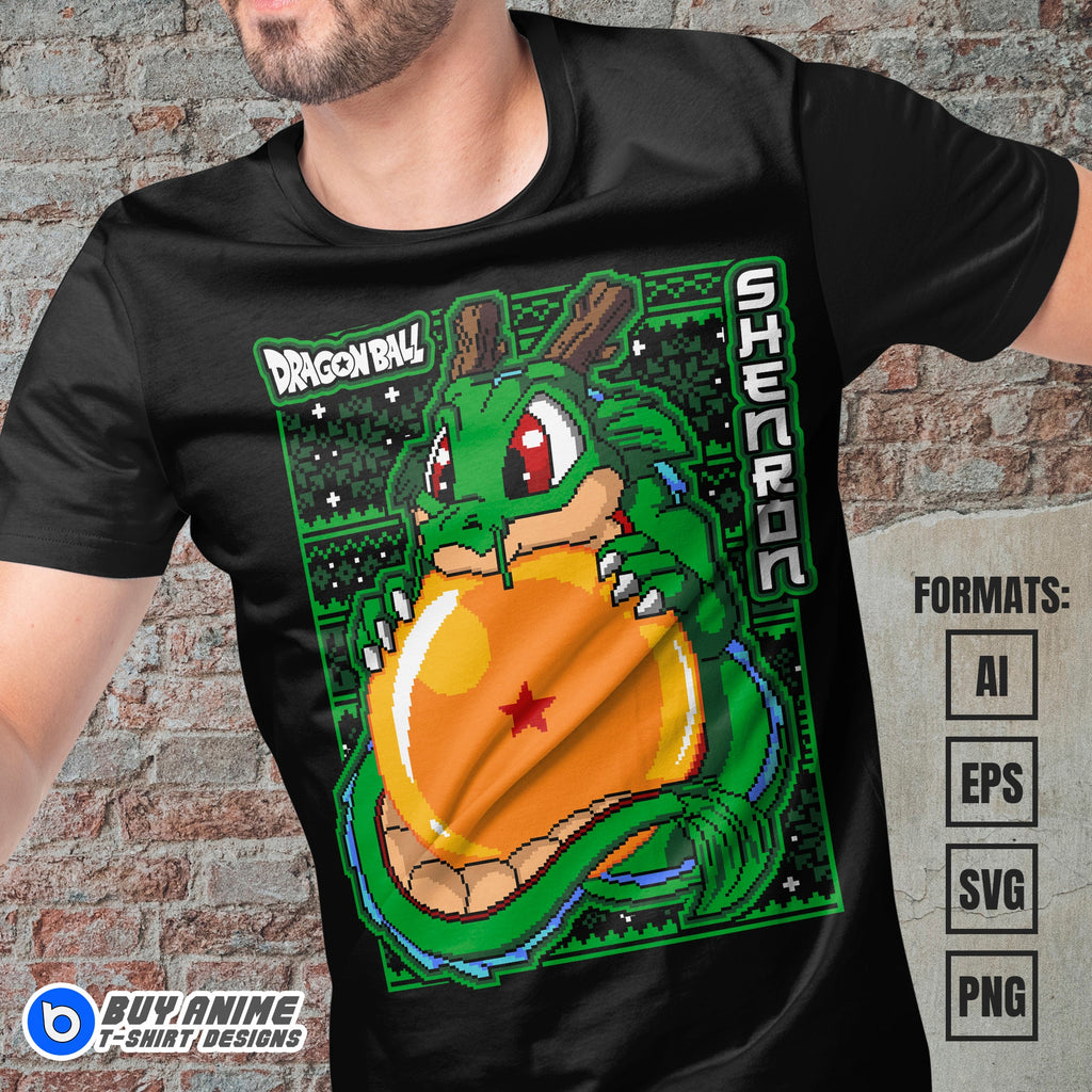 Shenron x Christmas Dragon Ball Anime Vector T-shirt Design Template