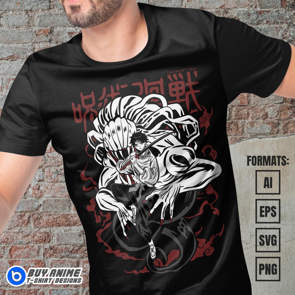 Premium Yuta Jujutsu Kaisen Anime Vector T-shirt Design Template #2