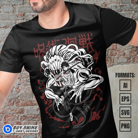 Premium Yuta Jujutsu Kaisen Anime Vector T-shirt Design Template #2