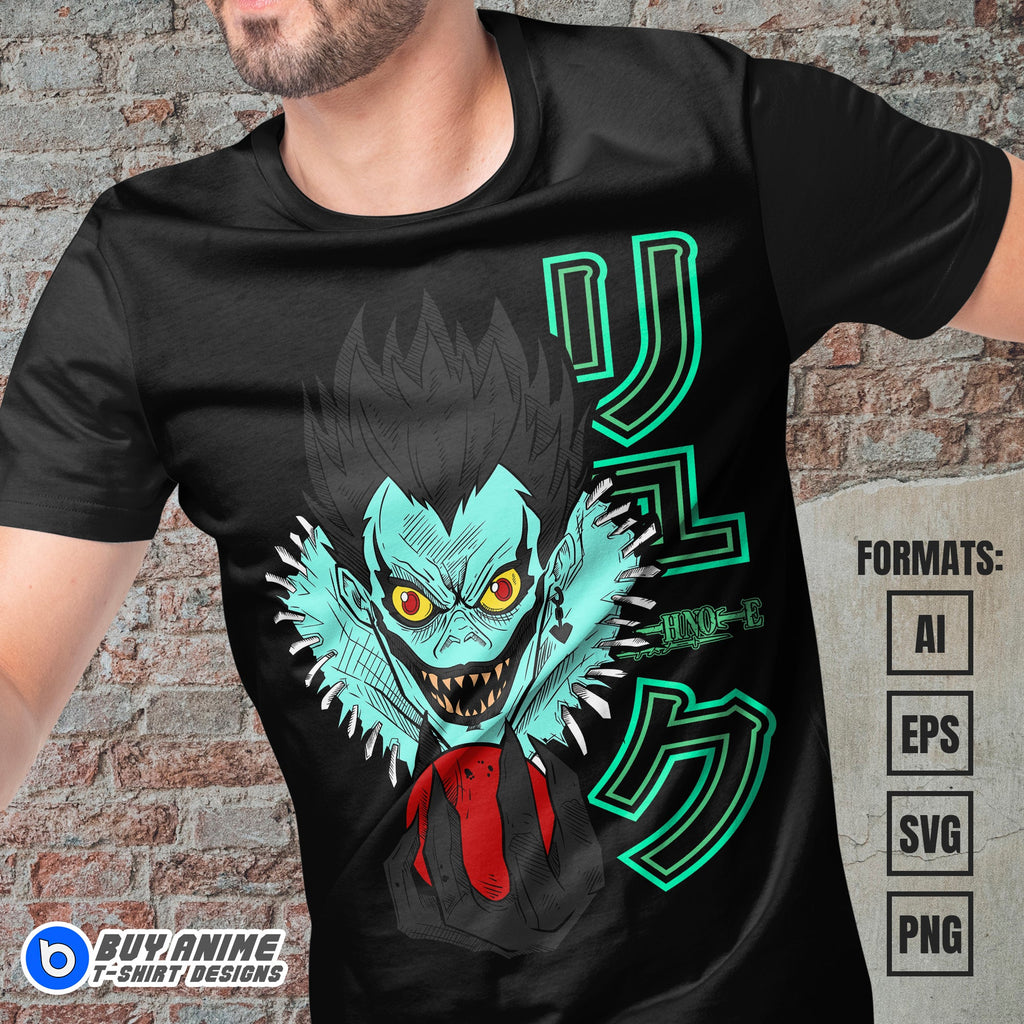 Premium Ryuk Death Note Anime Vector T-shirt Design Template #2