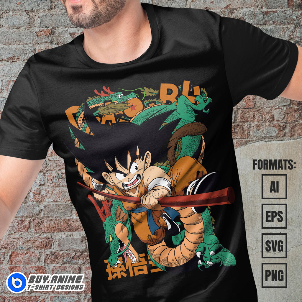 Premium Goku Kid Dragon Ball Z Anime Vector T-shirt Design Template #6