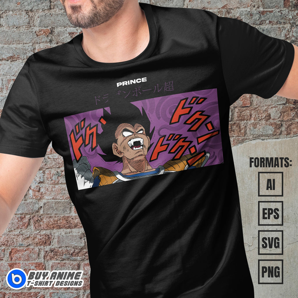 Premium Vegeta Dragon Ball Anime Vector T-shirt Design Template #8