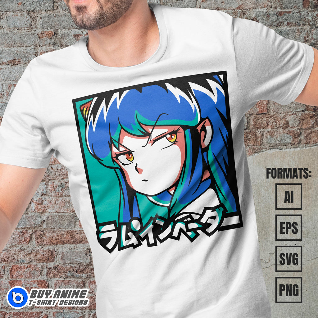 Premium Lum Urusei Yatsura Anime Vector T-shirt Design Template