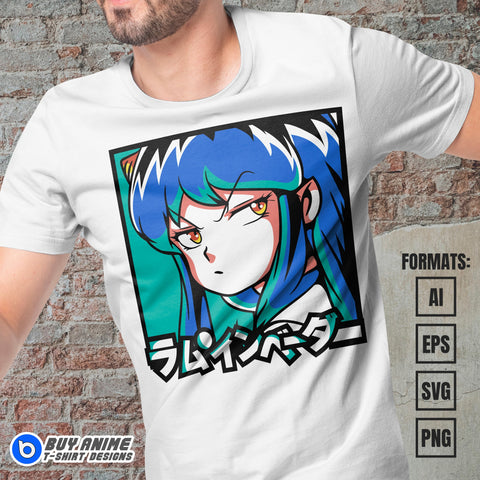 Premium Lum Urusei Yatsura Anime Vector T-shirt Design Template