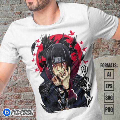 Premium Itachi Uchiha Naruto Anime Vector T-shirt Design Template #8