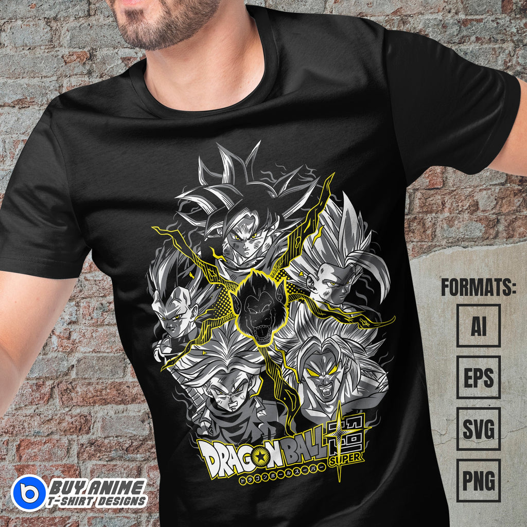 Premium Dragon Ball Anime Vector T-shirt Design Template #22