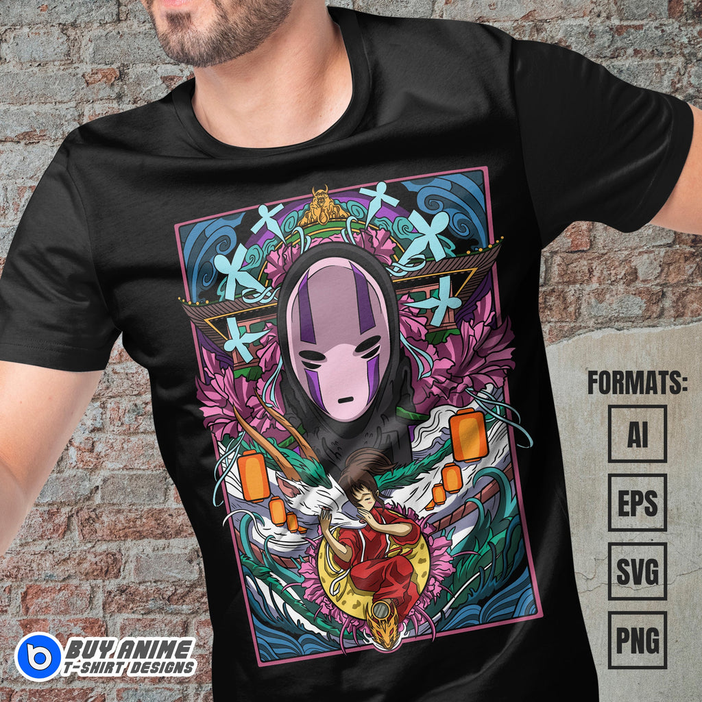 Premium Chihiro Spirited Away Anime Vector T-shirt Design Template #2