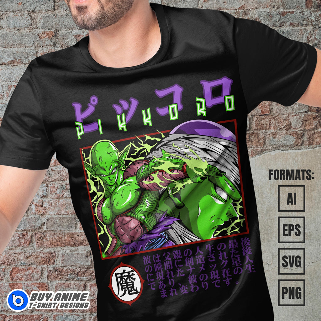 Premium Piccolo Dragon Ball Anime Vector T-shirt Design Template #2