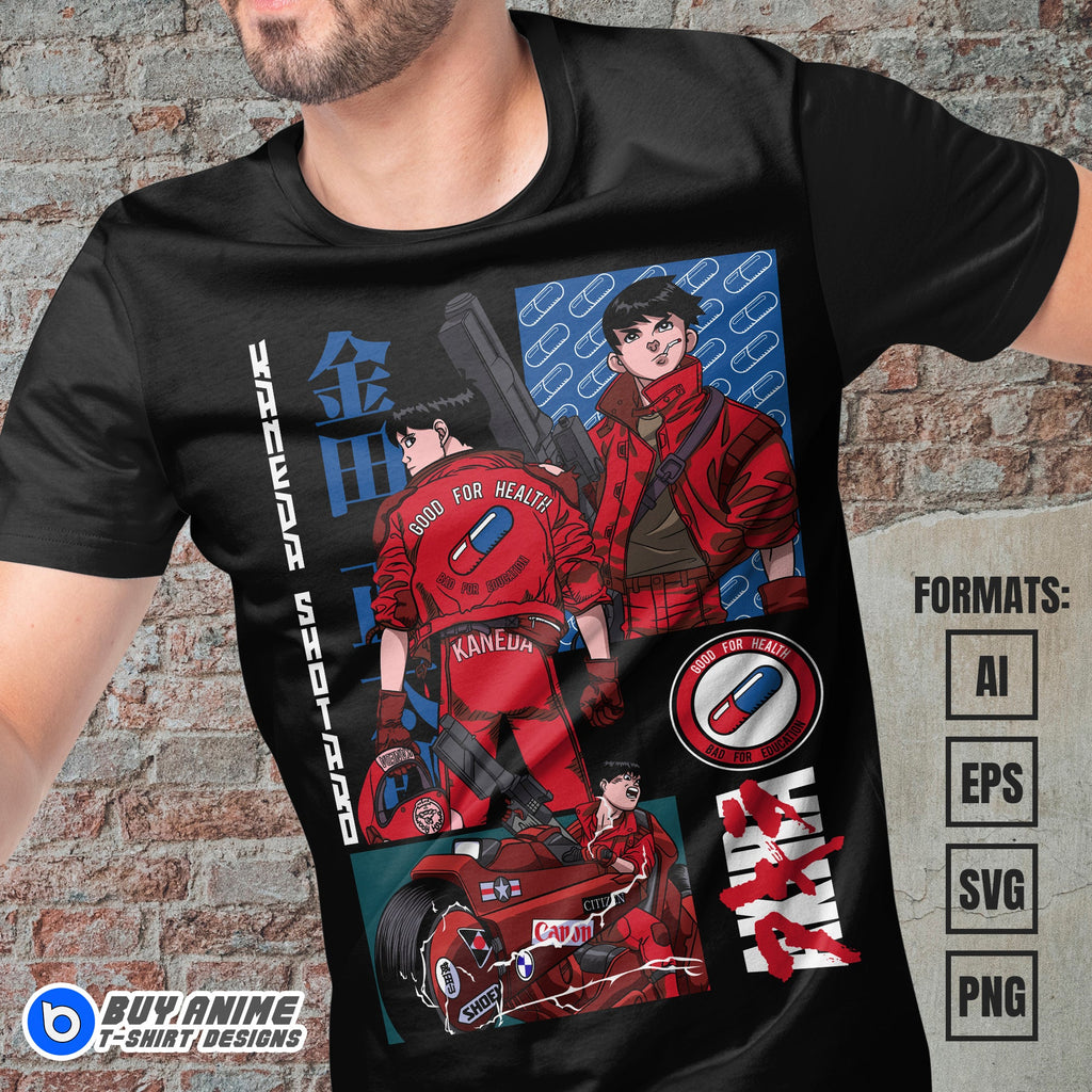 Premium Shotaro Kaneda Akira Anime Vector T-shirt Design Template