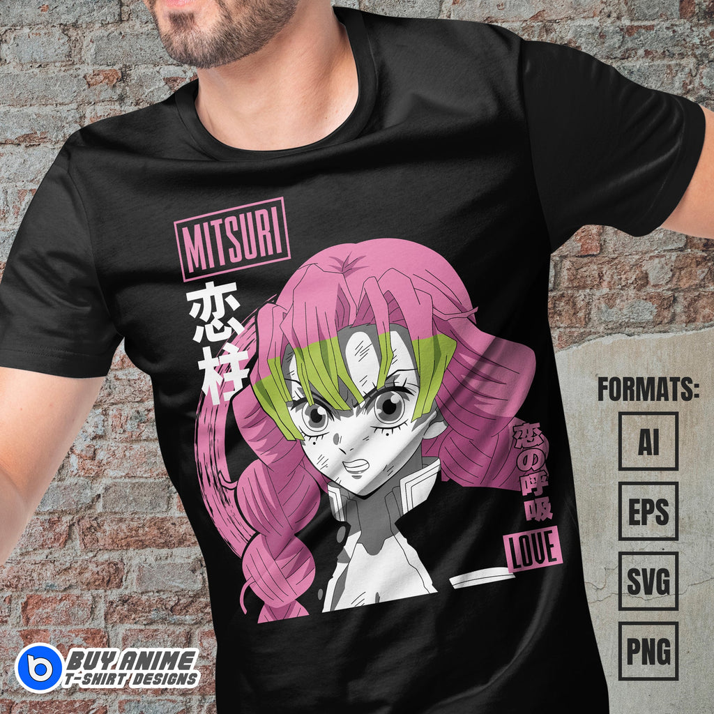 Mitsuri Demon Slayer Anime Vector T-shirt Design Template #13