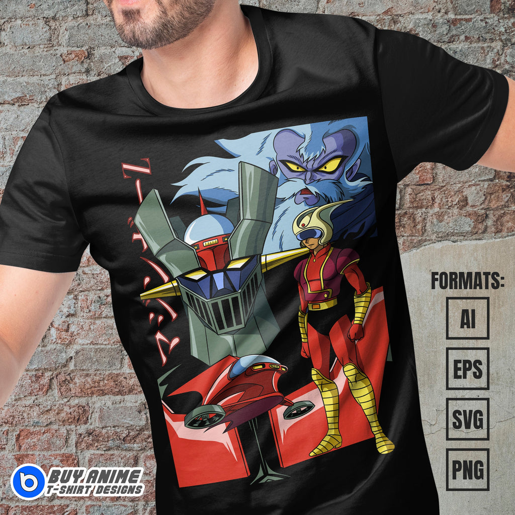 Premium Mazinger-Z Anime Vector T-shirt Design Template