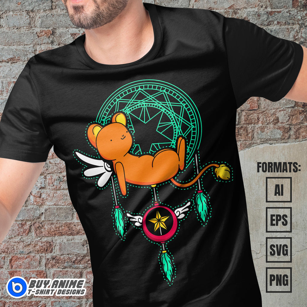 Premium Cerberus Cardcaptor Sakura Anime Vector T-shirt Design Template