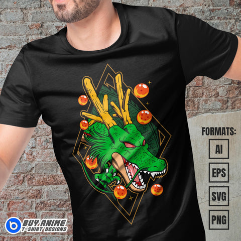 Premium Shenlong Dragon Ball Anime Vector T-shirt Design Template #3