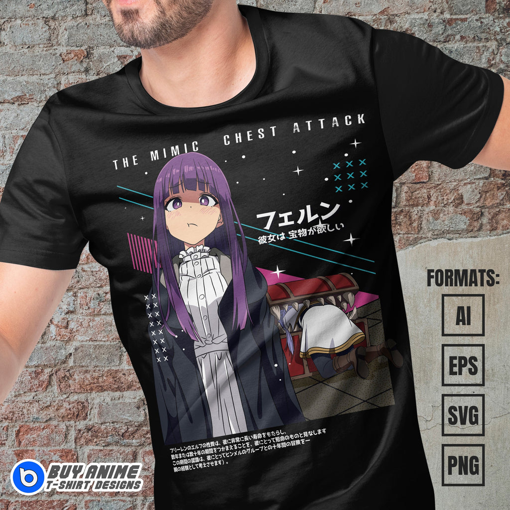 Premium Fern Frieren Beyond Journeys End Anime Vector T-shirt Design Template #2