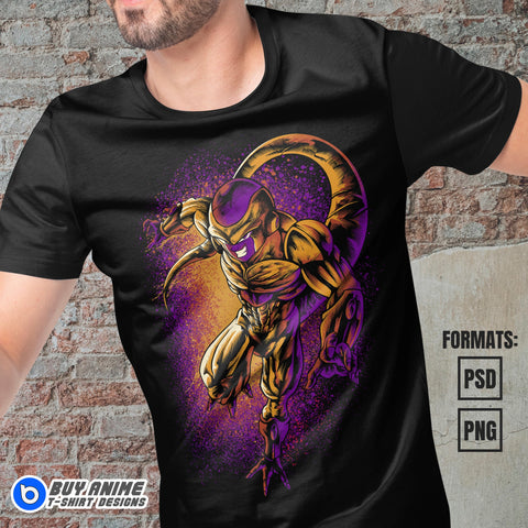 Premium Frieza Dragon Ball Anime Vector T-shirt Design Template #2