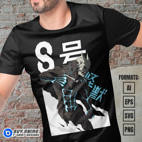 Premium Kafka Hibino Kaiju No. 8 Anime Vector T-shirt Design Template