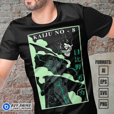 Premium Kafka Hibino Kaiju No. 8 Anime Vector T-shirt Design Template #2