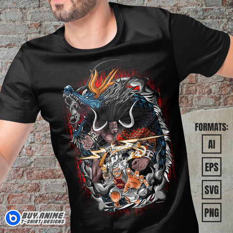 Premium One Piece Vector Anime T-shirt Design Template #12