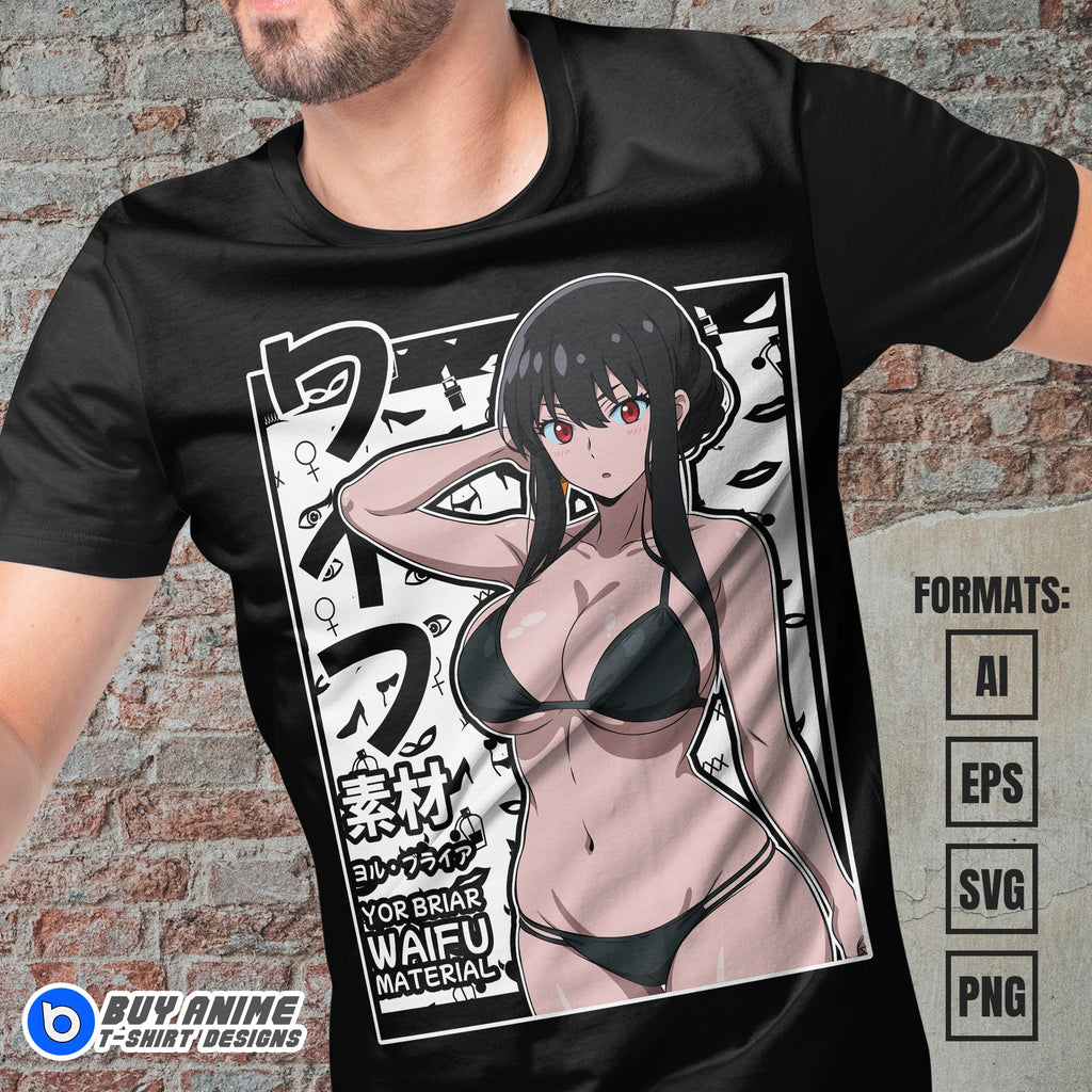 Premium Yor Forger Spy x Family Anime Vector T-shirt Design Template #7