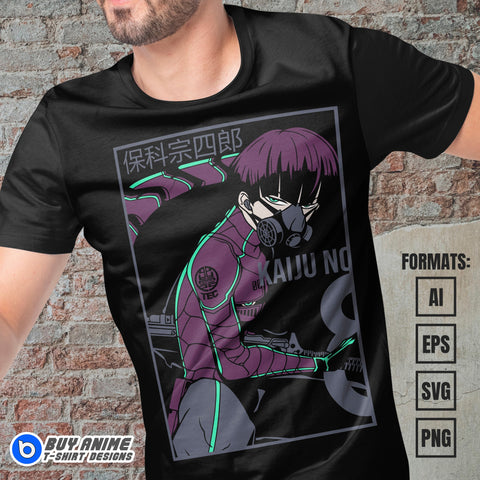 Premium Soshiro Hoshina Kaiju No. 8 Anime Vector T-shirt Design Template