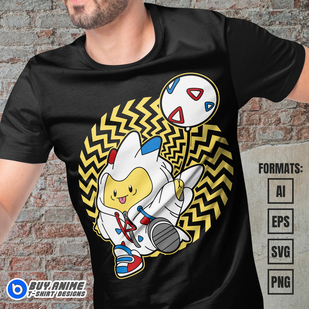 Premium Togepi Pokemon Anime Vector T-shirt Design Template