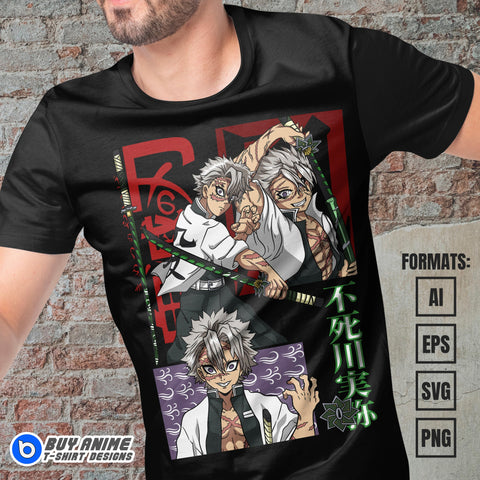 Premium Sanemi Demon Slayer Anime Vector T-shirt Design Template #4