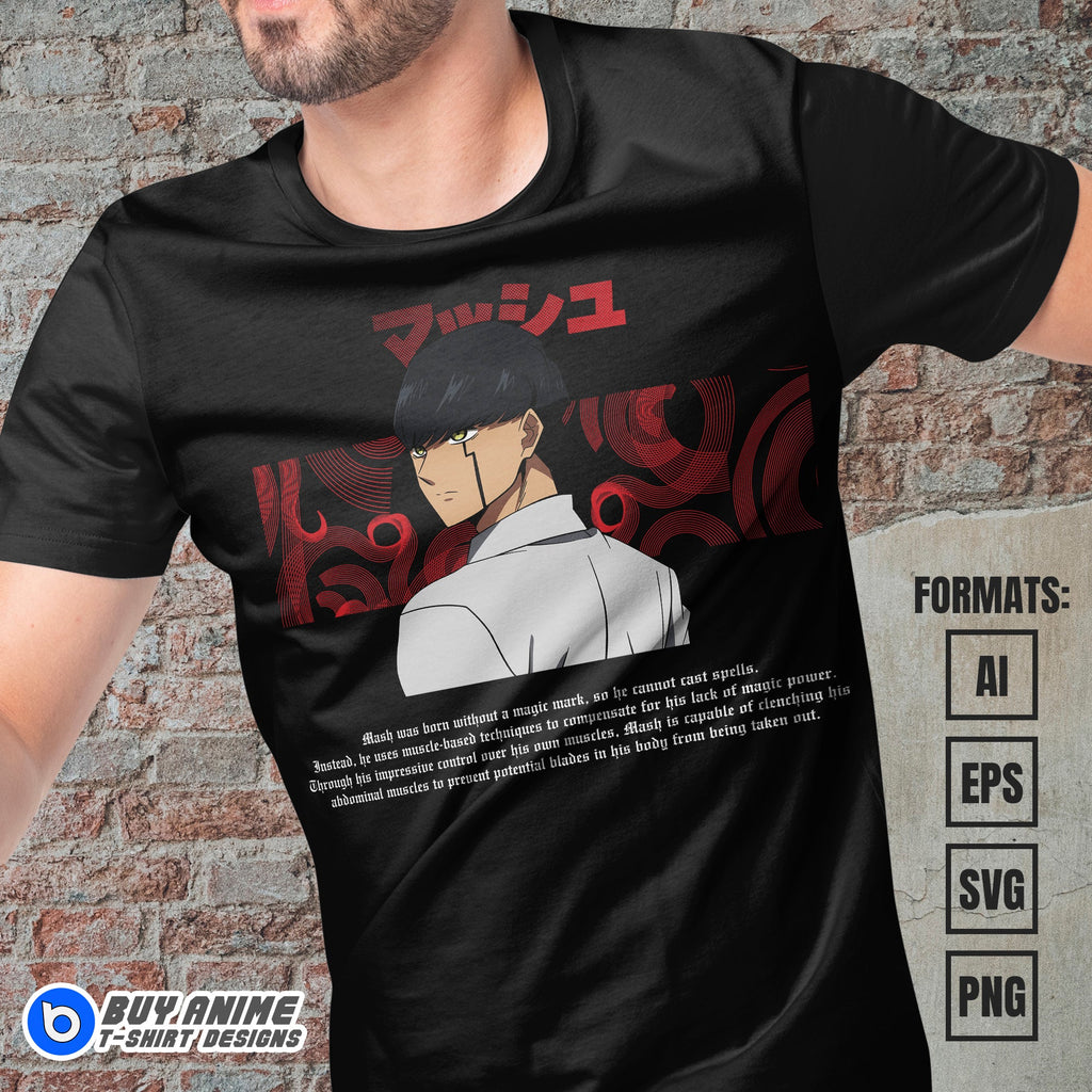 Premium Mashle Magic and Muscles Anime Vector T-shirt Design Template #6