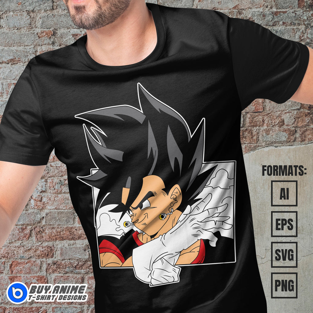 Premium Vegito Dragon Ball Anime Vector T-shirt Design Template