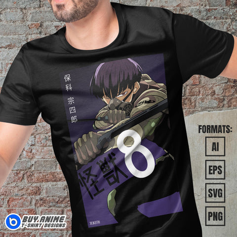 Premium Soshiro Hoshina Kaiju No. 8 Anime Vector T-shirt Design Template #2