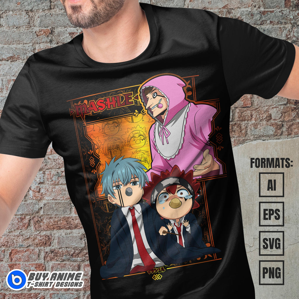 Premium Mashle Magic and Muscles Anime Vector T-shirt Design Template #7