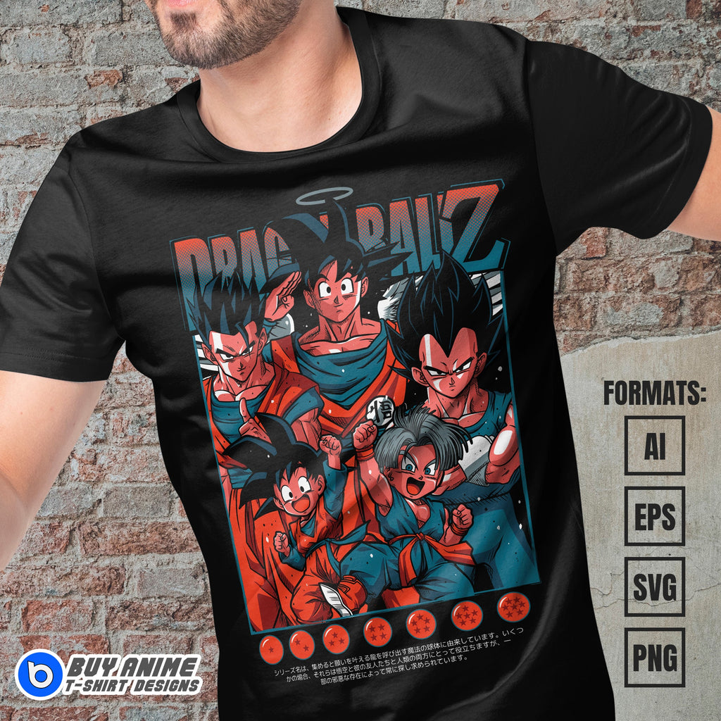 Premium Dragon Ball Anime Vector T-shirt Design Template #27