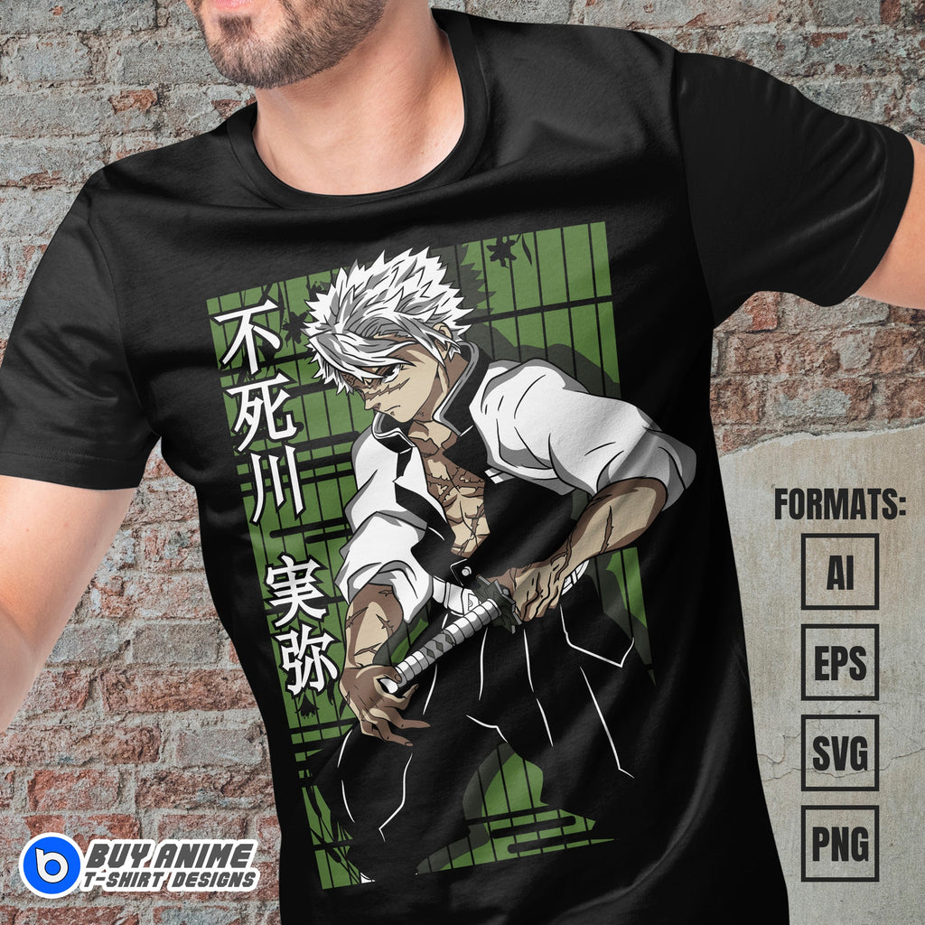 Premium Sanemi Demon Slayer Anime Vector T-shirt Design Template #5