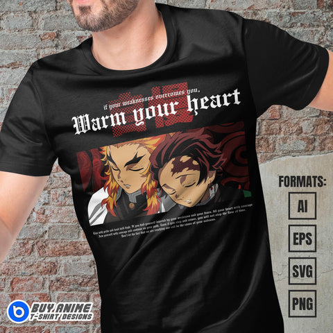 Premium Demon Slayer Anime Vector T-shirt Design Template #40