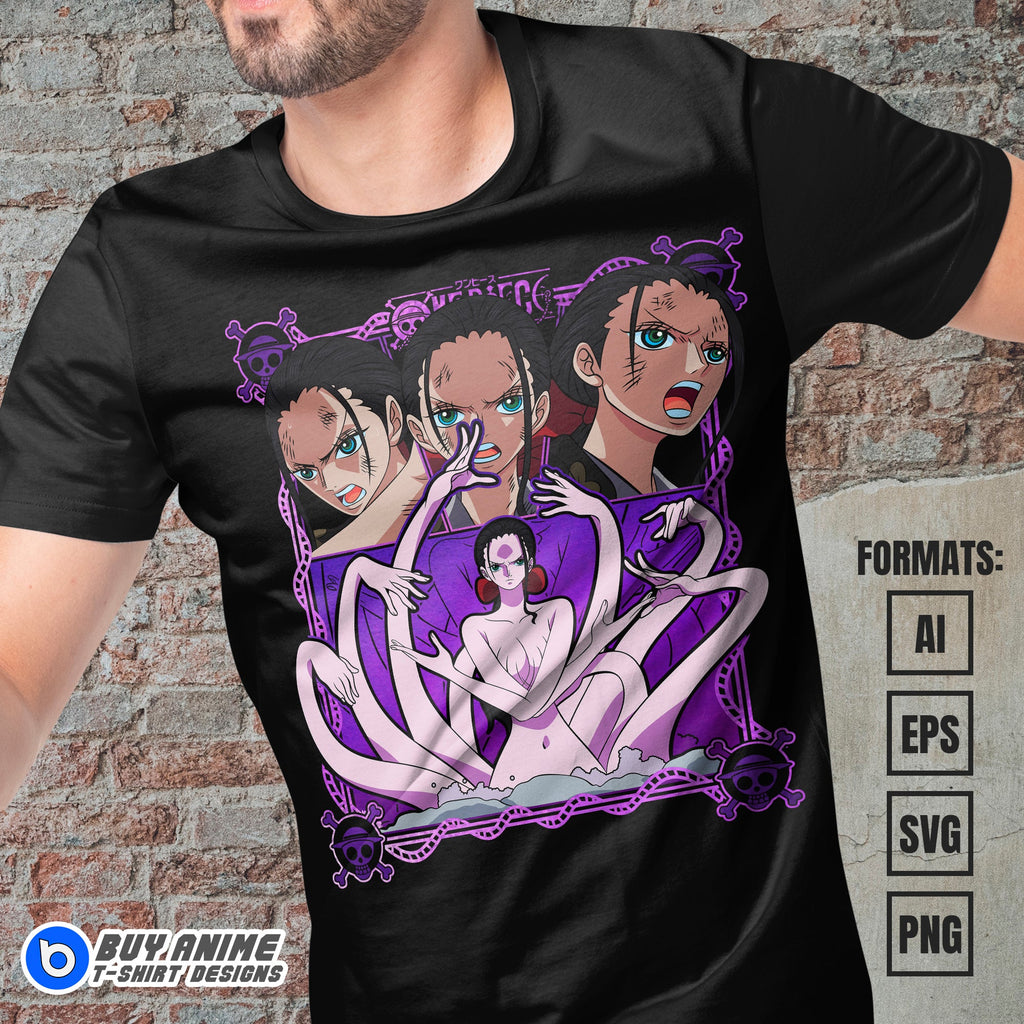 Premium Nico Robin One Piece Anime Vector T-shirt Design Template #5