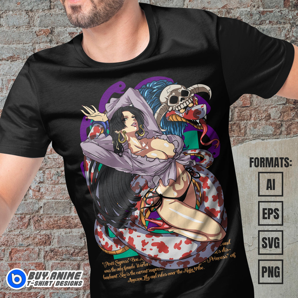 Premium Boa Hancock One Piece Anime Vector T-shirt Design Template #7