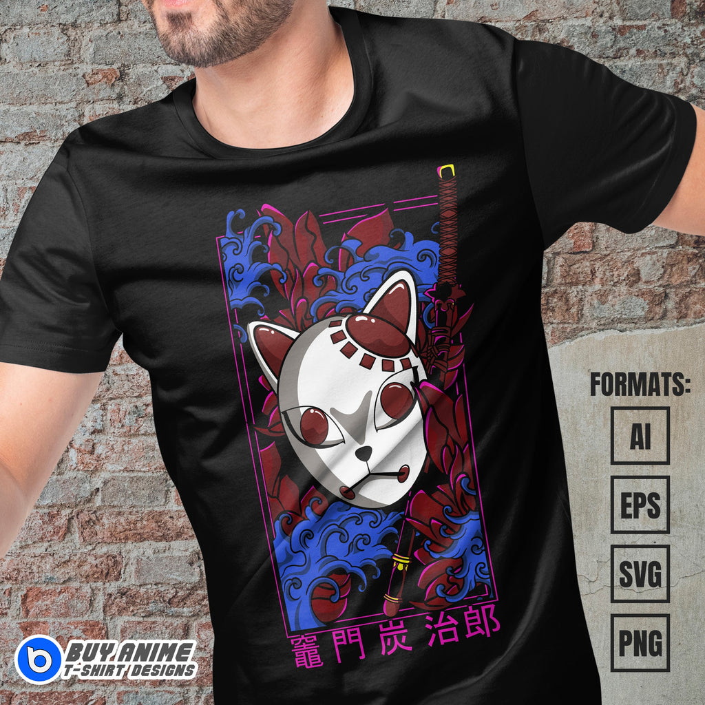 Premium Tanjiro Kamado Demon Slayer Anime Vector T-shirt Design Template #13