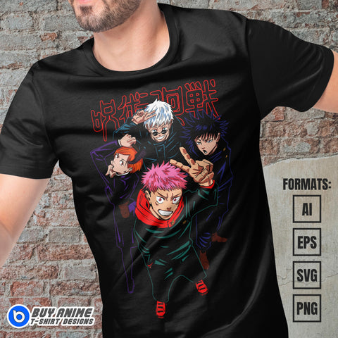 Premium Jujutsu Kaisen Anime Vector T-shirt Design Template #8