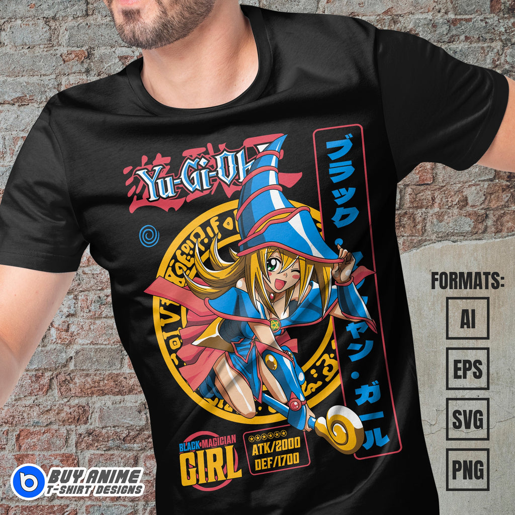 Premium Dark Magician Girl Yu Gi Oh Anime Vector T-shirt Design Template #5